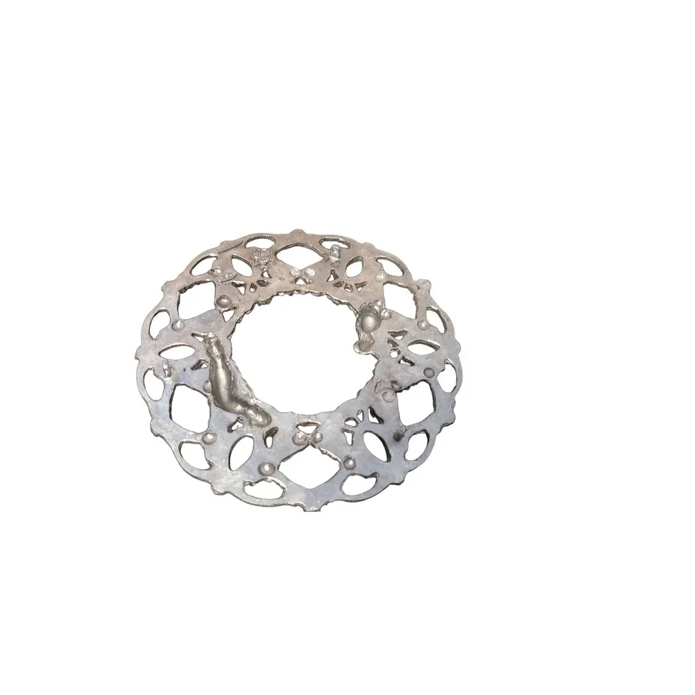 Metzke Pewter Birders Collection Candle Ring Flower Rose Doves‎ Art Metal Bird